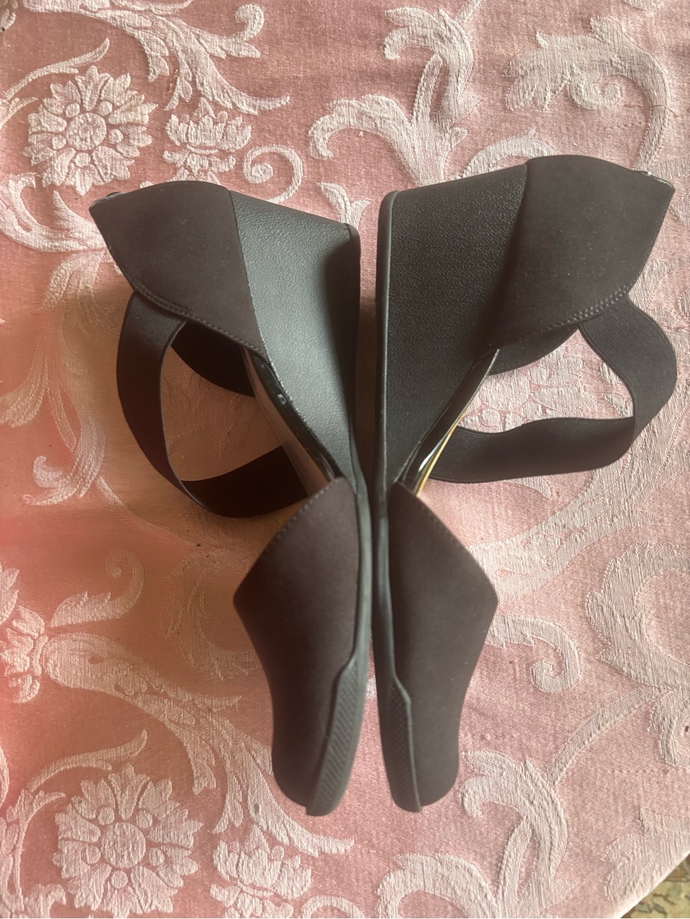 Anne Klein Black Pointed-Toe Wedges only worn once indoors. - Picture 2 of 9